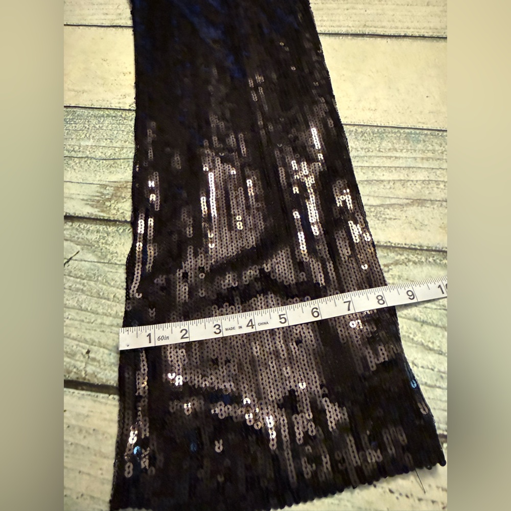 NWT INC black sequins pull on side zipper formal concert party pants. M - Picture 7 of 8